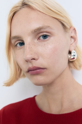 Pull-over maille fine manches courtes - Rouge