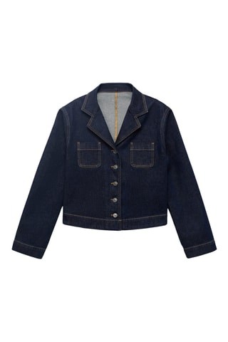 Veste jean cintrée à poches - Bleu