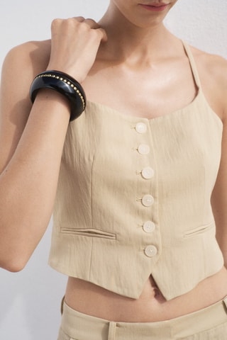 Gilet de costume lyocell - Beige