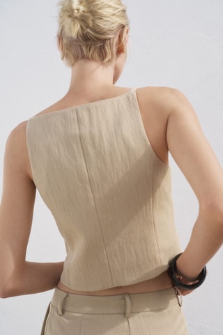 Gilet de costume lyocell - Beige