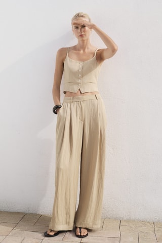 Gilet de costume lyocell - Beige