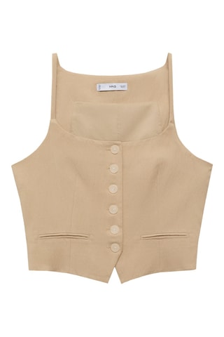 Gilet de costume lyocell - Beige