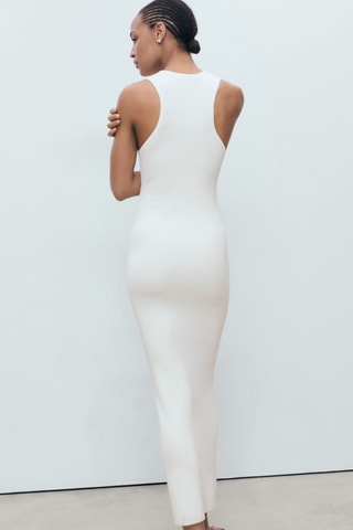 Robe maille emmanchures américaines - Blanc