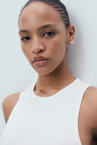 Robe maille emmanchures américaines - Blanc