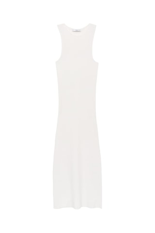 Robe maille emmanchures américaines - Blanc