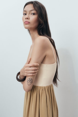 Robe combinée ballon - Marron