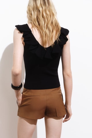 Top maille volants - Noir