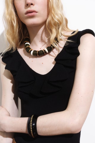 Top maille volants - Noir