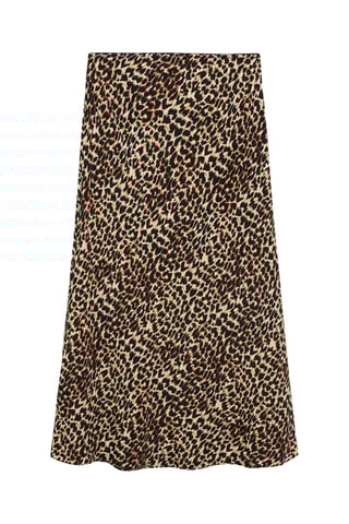 Jupe midi léopard - Marron