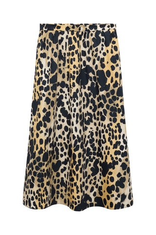 Jupe midi léopard - Noir
