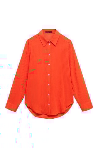 Chemise oversize effet froissé - Orange