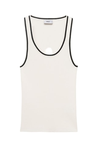 Top maille détails contrastants - Ecru