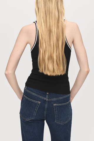 Top maille détails contrastants - Noir