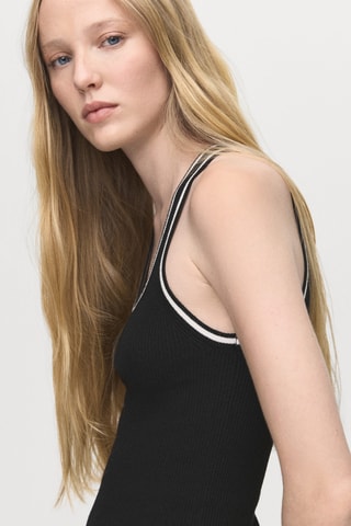 Top maille détails contrastants - Noir