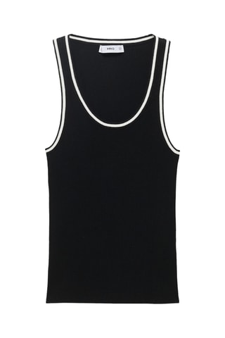 Top maille détails contrastants - Noir