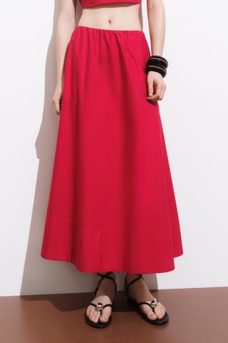 Jupe coton évasée - Rouge