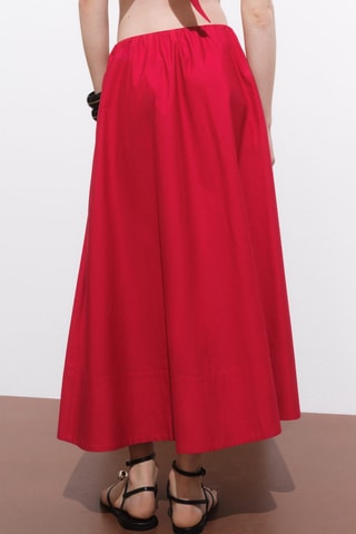 Jupe coton évasée - Rouge