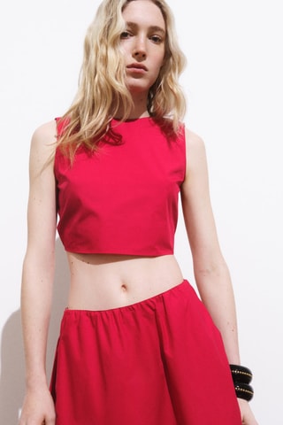 Jupe coton évasée - Rouge