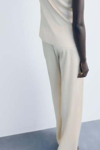 Pantalon plissé taille élastique - Ecru
