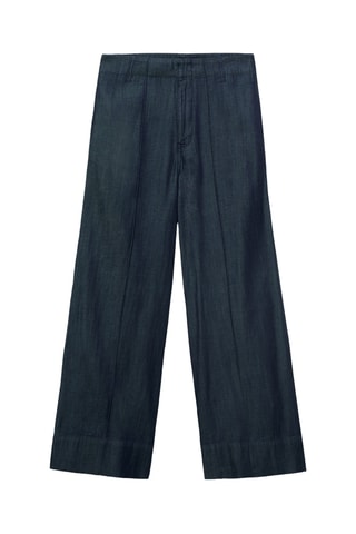 Pantalon denim large coutures - Bleu