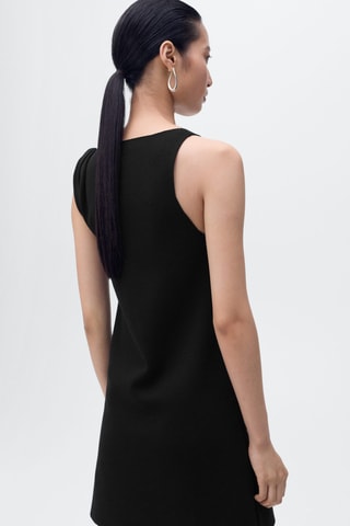 Robe maille bretelles asymétriques - Noir