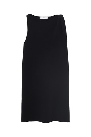 Robe maille bretelles asymétriques - Noir