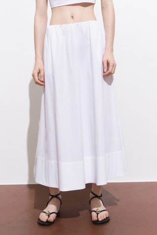 Jupe coton évasée - Blanc