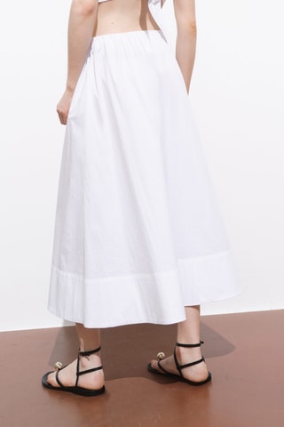 Jupe coton évasée - Blanc