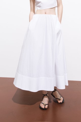 Jupe coton évasée - Blanc