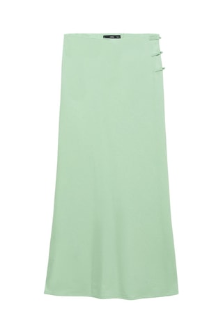 Jupe droite en lin mélangé - Vert pastel