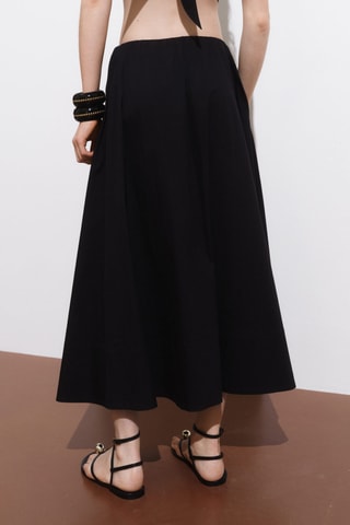 Jupe coton évasée - Noir