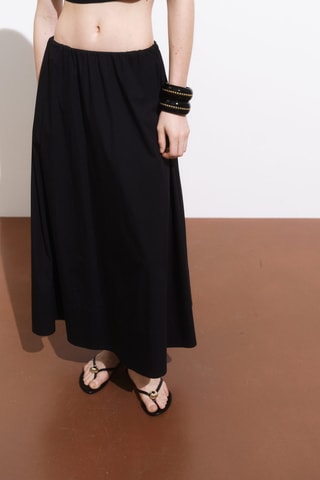 Jupe coton évasée - Noir