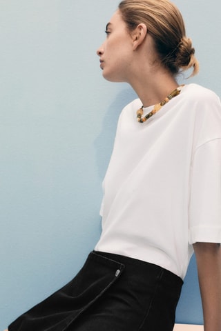 Jupe short en jean croisée - Noir