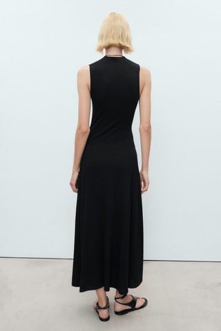 Robe maille fine évasée - Noir