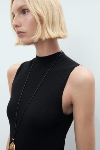 Robe maille fine évasée - Noir