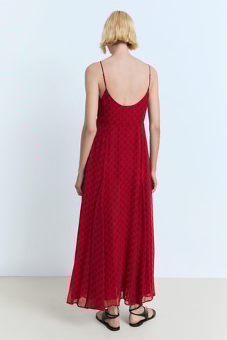 Robe gaze à imprimé floral - Rouge