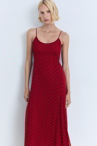 Robe gaze à imprimé floral - Rouge