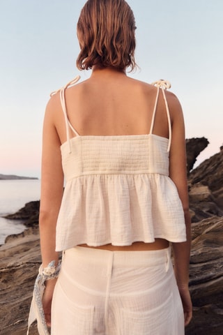 Top coton volant - Blanc