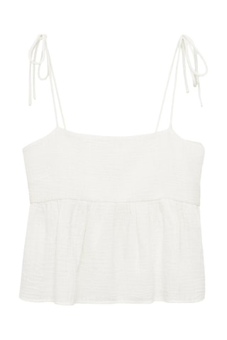 Top coton volant - Blanc
