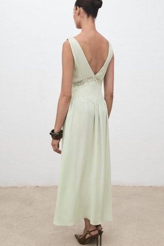 Robe lingerie en dentelle - Vert menthe