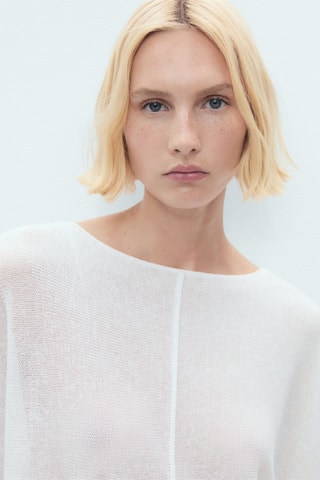 Pull-over maille fine oversize - Blanc