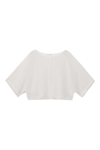 Pull-over maille fine oversize - Blanc