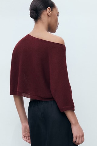 Pull-over maille fine oversize - Bordeaux