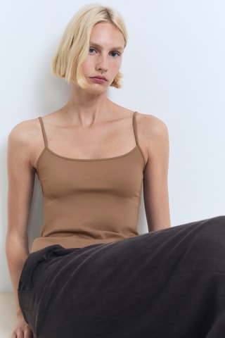 Top à fines bretelles - Marron