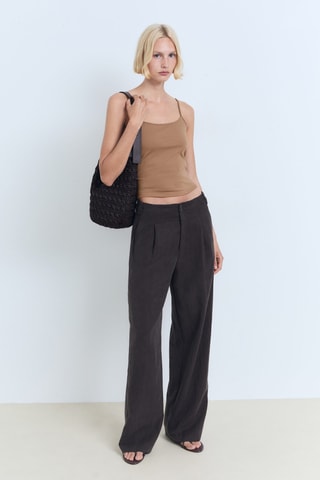 Top à fines bretelles - Marron