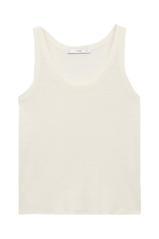 Haut en lin sans manches - Ecru