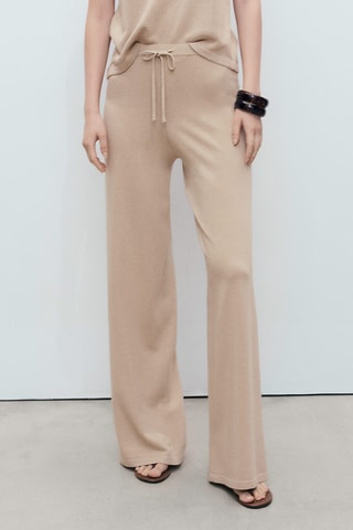 Pantalon droit maille - Gris clair