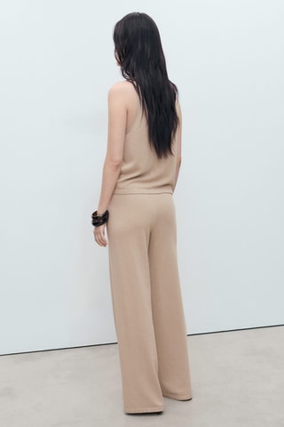 Pantalon droit maille - Gris clair