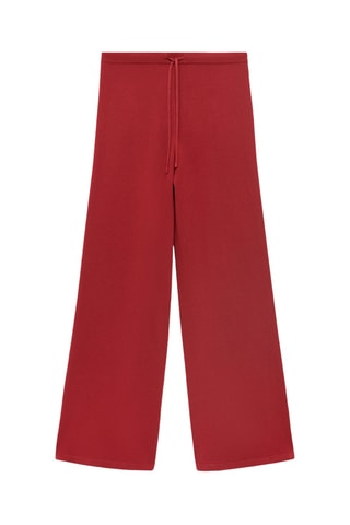 Pantalon droit maille - Rouge
