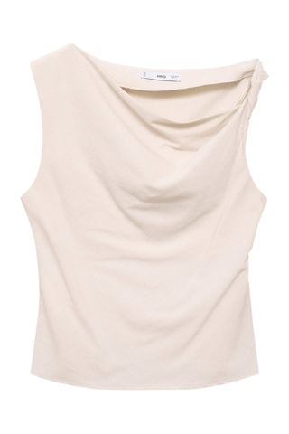 Top asymétrique à bretelle drapé - Ecru